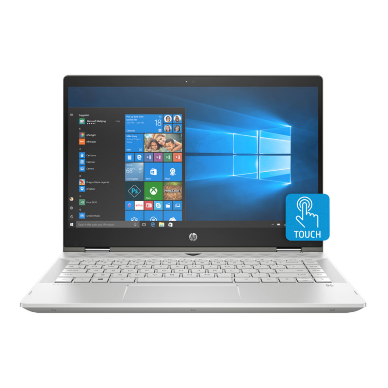 HP Pavilion 14-CD1055 X360 FHD 14″ 2-in-1 Touch Screen Laptop, Core i5-8265U, 8GB, 256GB SSD, Win 10, Silver